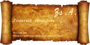 Zsarnai Absolon névjegykártya